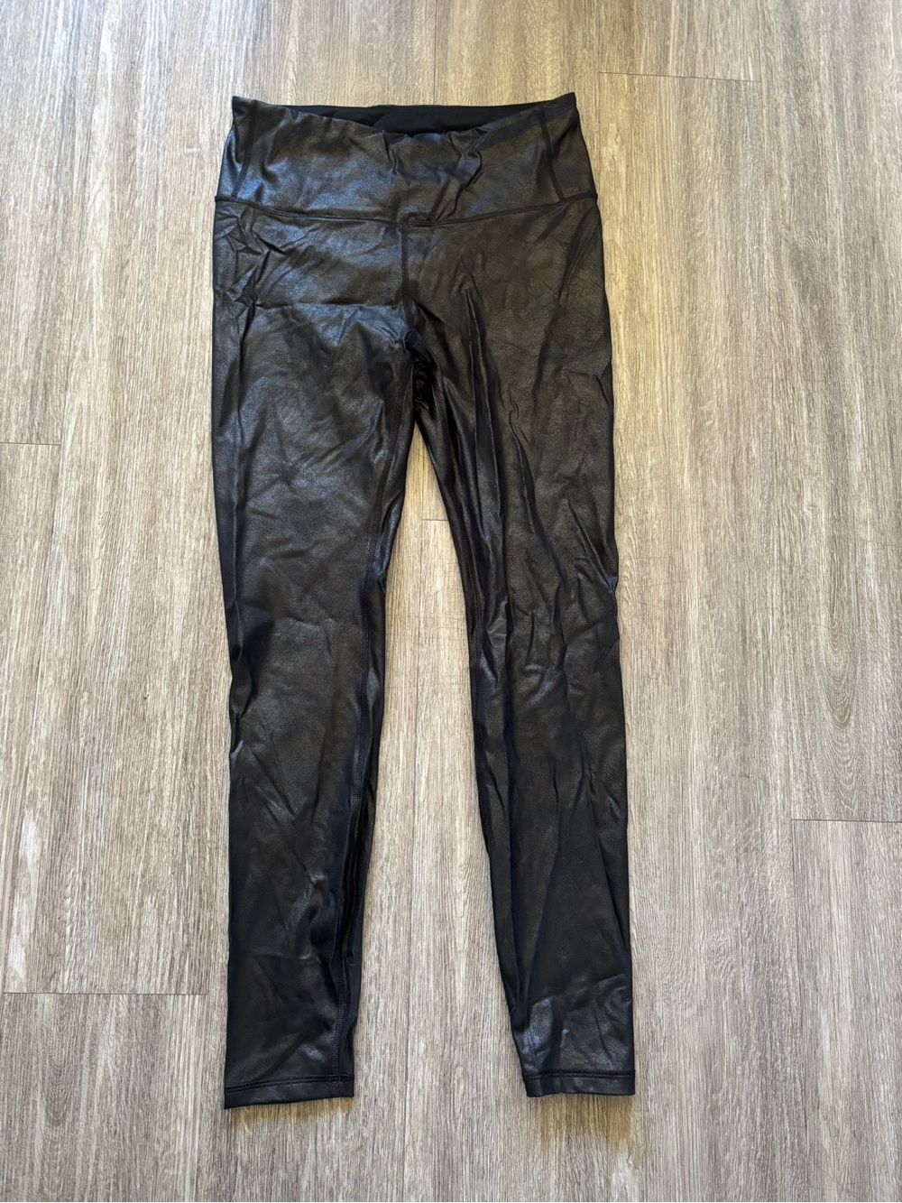 CRZ YOGA Black Faux-Leather Leggings